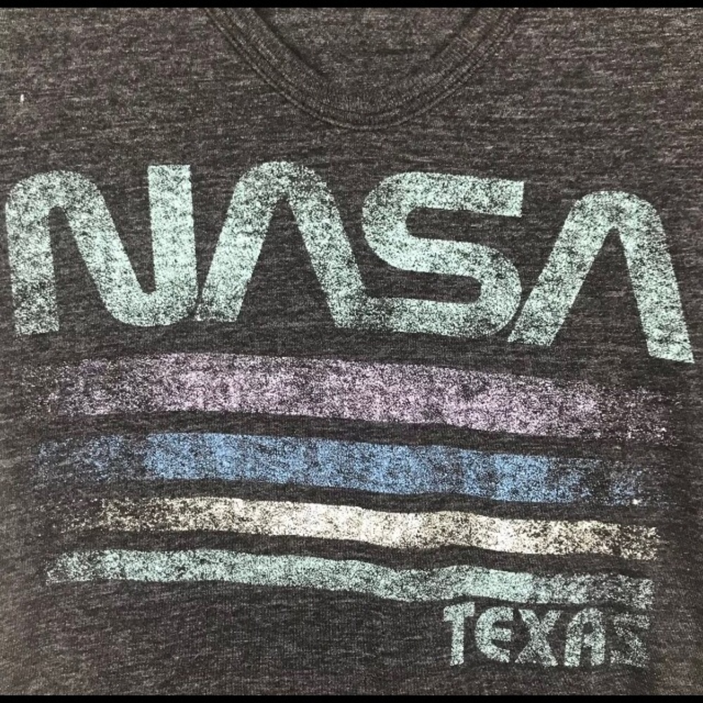 NASA Texas vintage short sleeve hooded tee top S